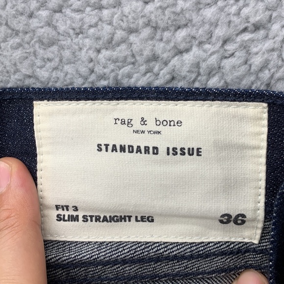 Rag & Bone‎ Fit 3 Standard Issue Jeans Men’s 36x28 Black Slim Straight Leg Denim - Picture 6 of 14